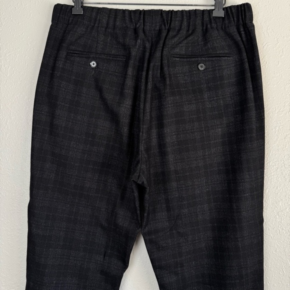 Vince wool blend black gray plaid jogger pants 34 - Picture 8 of 12